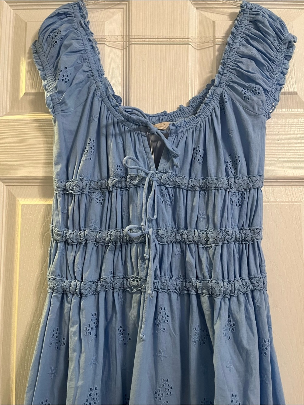 Light Blue Eyelet Sundress - Picture 2 of 6